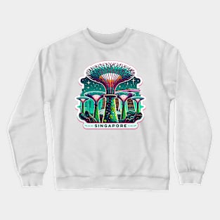 Singapore Skyline Silhouette Modern Art Sticker Crewneck Sweatshirt